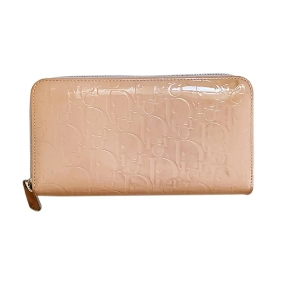 Christian Dior Baby Pink Embossed Patent Leather Women's Wallet